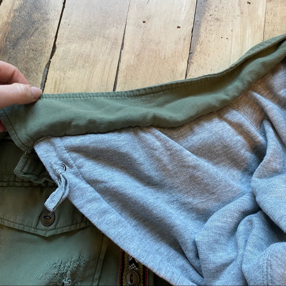 Free People Weekend Warrior Military Jacket Hood - Picture 11 of 14